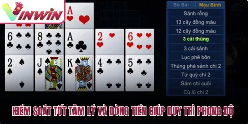 Quản lý vốn và tâm lý khi chơi Mậu Binh Vinwin bằng cách chọn bàn nhỏ và tránh gỡ thua