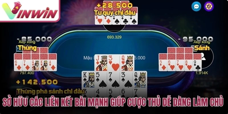 Các bộ bài trong cách chơi Mậu Binh Vinwin gồm mậu thầu đôi thú sám cô sảnh thùng cù lũ tứ quý