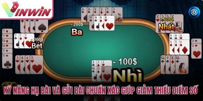 Cách hạ phỏm và gửi bài Vinwin để giảm điểm rác trong ván Tá Lả