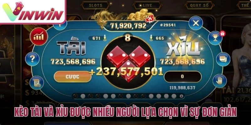 Cửa Tài và Xỉu là hai lựa chọn cơ bản trong cách chơi tài xỉu Vinwin
